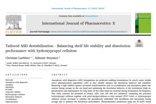 Tailoring stability and release of an ASD